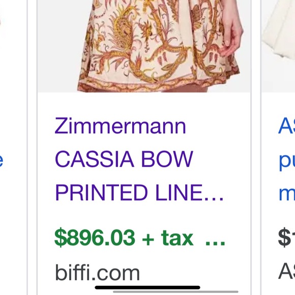 Zimmerman cassia plunge bow mini dress size 1 - Picture 9 of 10